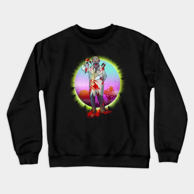 Undead Doctor Zombie Crewneck Sweatshirt by Trendy Black Sheep